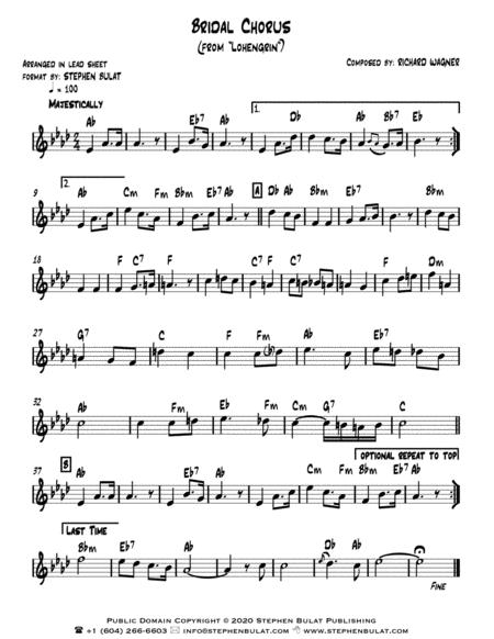 Bridal Chorus Wagner Lead Sheet Key Of Ab Page 2