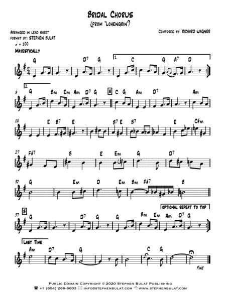 Bridal Chorus Wagner Lead Sheet Key Of G Page 2