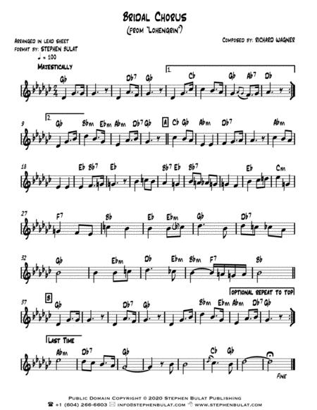 Bridal Chorus Wagner Lead Sheet Key Of Gb Page 2