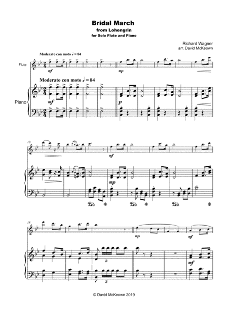 Bridal March Here Comes The Bride For Solo Flute And Piano Page 2