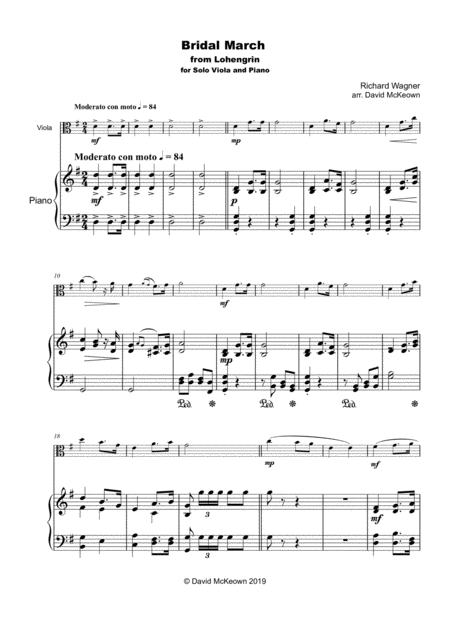 Bridal March Here Comes The Bride For Solo Viola And Piano Page 2