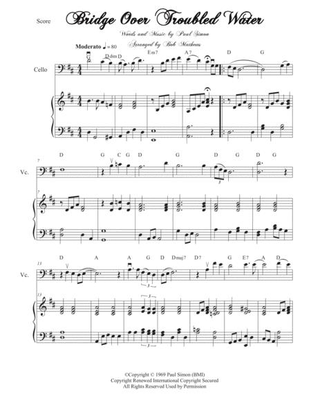 Bridge Over Troubled Water For Cello Or Bass Solo Page 2