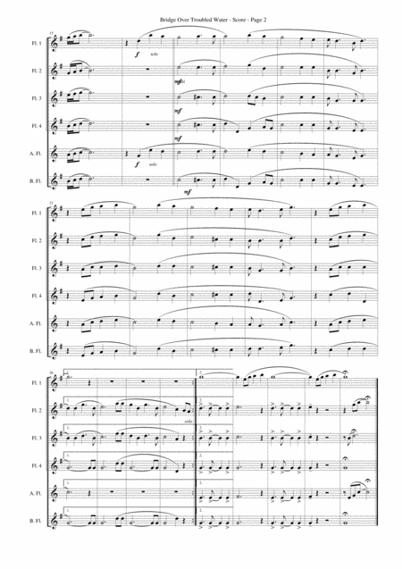 Bridge Over Troubled Water For Flute Choir Page 2