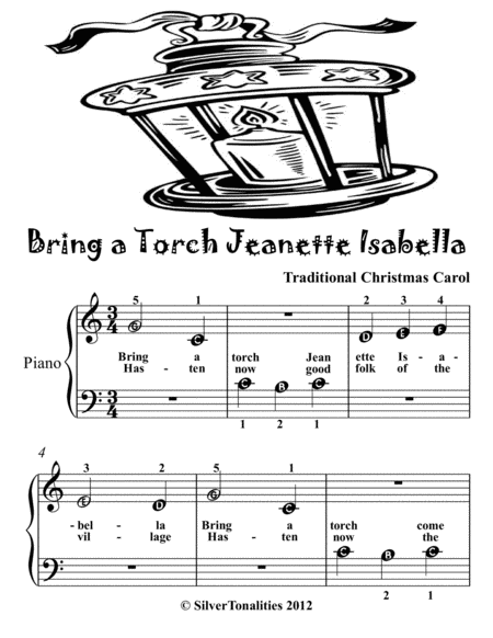 Bring A Torch Jeanette Isabella Beginner Piano Sheet Music Tadpole Edition Page 2