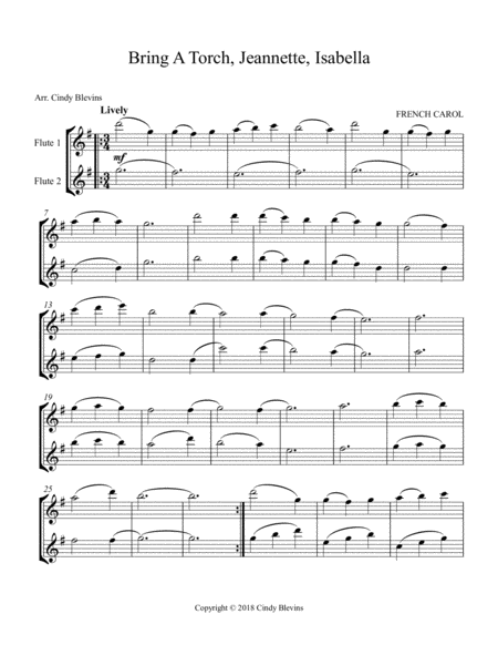 Bring A Torch Jeannette Isabella For Flute Duet Page 2