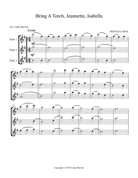 Bring A Torch Jeannette Isabella For Flute Trio Page 2