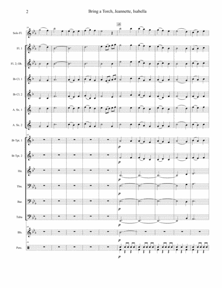 Bring A Torch Jeannette Isabella For Solo Flute And Elementary Band Page 2
