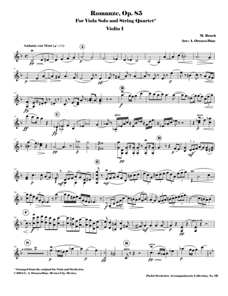 Bruch Romanze For Viola And Orchestra Op 85 Accompaniment Reduction For String Quartet Parts Page 2