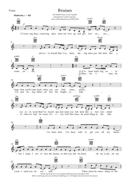 Bruises Lead Sheet A Minor Female Voice Page 2