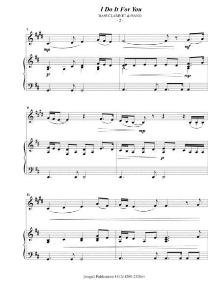 Bryan Adams Everything I Do I Do It For You For Bass Clarinet Piano Page 2