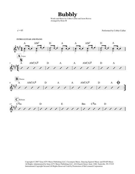 Bubbly Lead Sheet Performed By Colbie Caillat Page 2