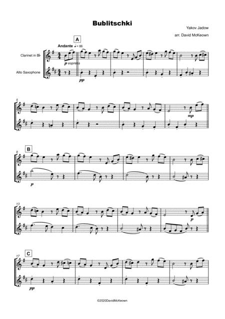 Bublitschki Russian Klezmer Song For Clarinet And Alto Saxophone Duet Page 2