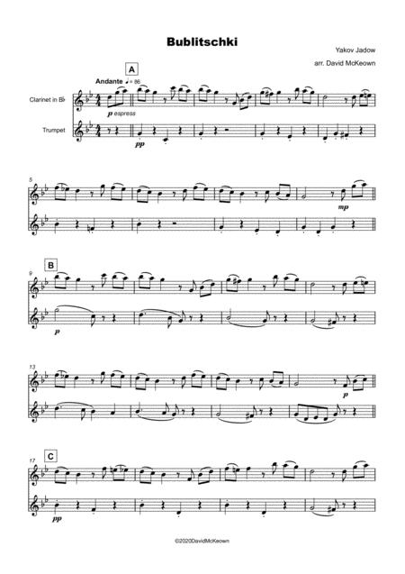 Bublitschki Russian Klezmer Song For Clarinet And Trumpet Duet Page 2