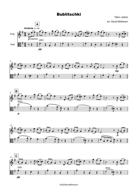 Bublitschki Russian Klezmer Song For Flute And Viola Duet Page 2