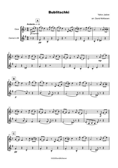 Bublitschki Russian Klezmer Song For Oboe And Clarinet Duet Page 2