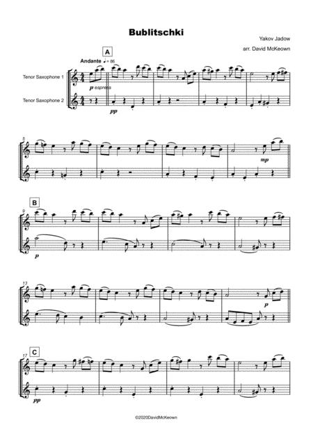 Bublitschki Russian Klezmer Song For Tenor Saxophone Duet Page 2