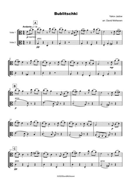 Bublitschki Russian Klezmer Song For Viola Duet Page 2