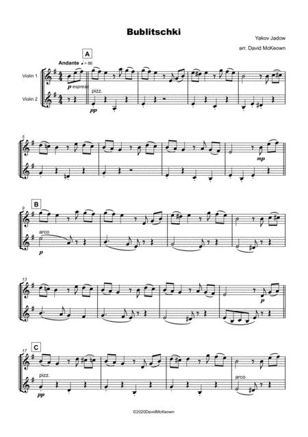 Bublitschki Russian Klezmer Song For Violin Duet Page 2