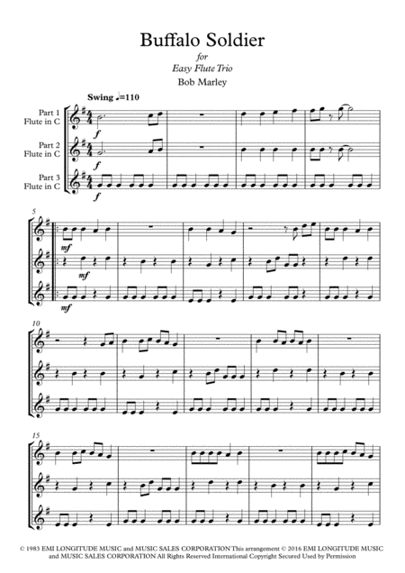 Buffalo Soldier For Flute Trio Page 2