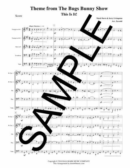 Bugs Bunny Overture For Brass Quintet Page 2