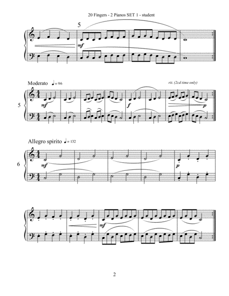 Bupkis For 2 Pianos 4 Hands Set One Student Part Page 2