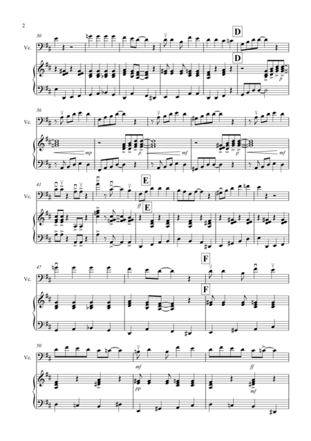 Burnies Ragtime For Cello And Piano Page 2