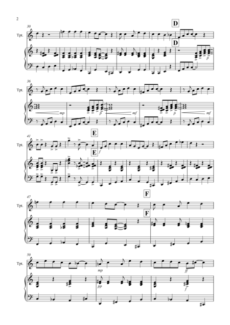 Burnies Ragtime For Trumpet And Piano Page 2