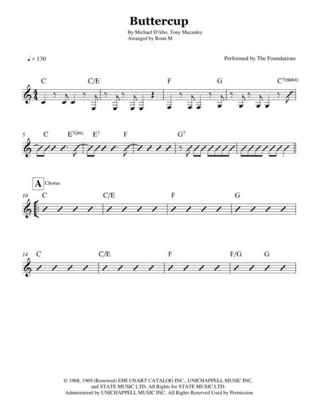 Buttercup Lead Sheet Performed By The Foundations Page 2