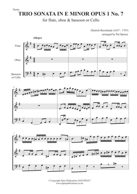 Buxtehude Trio Sonata In E Minor Opus 1 No 7 For Flute Oboe Bassoon Or Cello Page 2