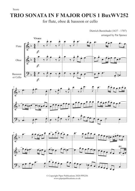 Buxtehude Trio Sonata In F Major Opus 1 Buxwv252 For Flute Oboe Bassoon Or Cello Page 2