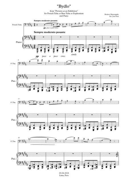 Bydlo For French Tuba And Piano Page 2