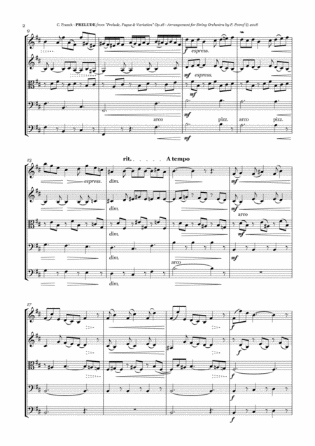 C Frank Prelude From Prelude Fugue Variation Op 18 For String Orchestra Page 2