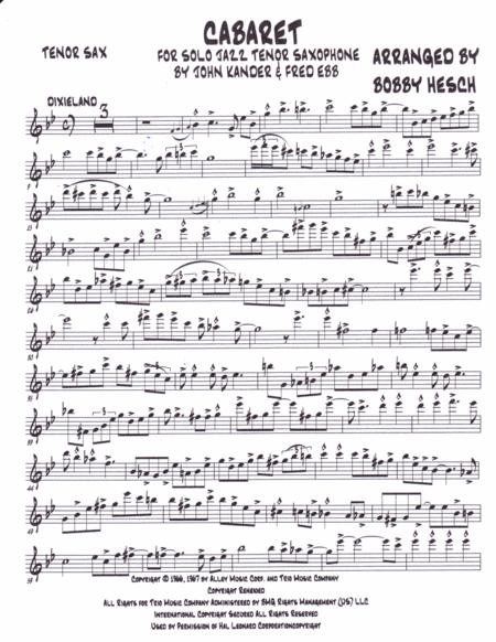 Cabaret For Solo Jazz Tenor Saxophone Page 2