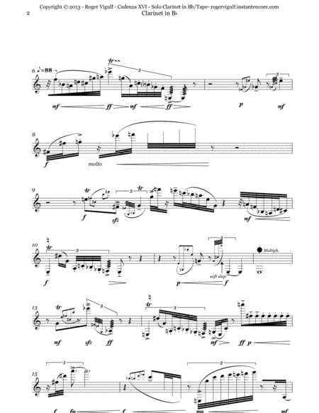 Cadenza Xvi For Solo Clarinet Page 2