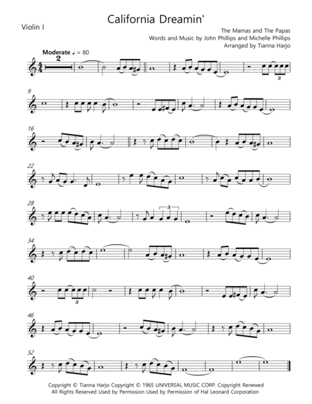 California Dreamin String Quartet Page 2