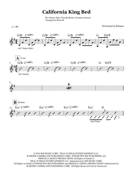 California King Bed Lead Sheet Performed By Rihanna Page 2