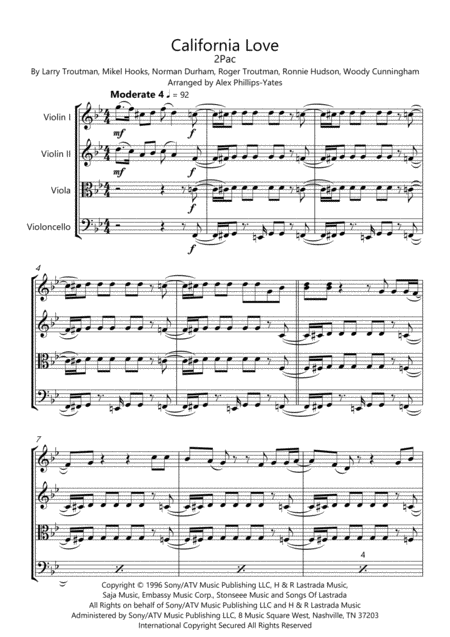 California Love By 2pac String Quartet Page 2