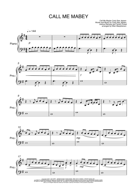 Call Me Maybe Easy Piano Solo Page 2