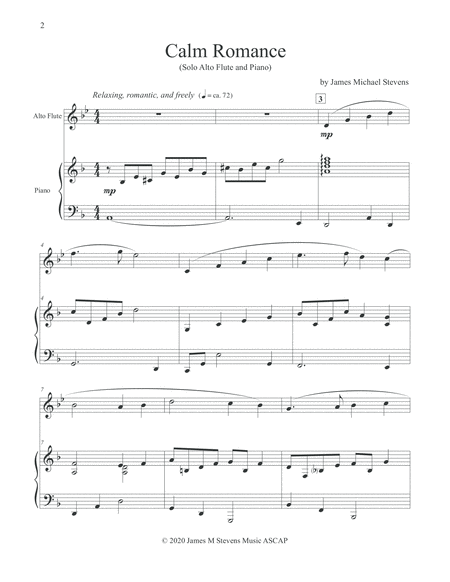 Calm Romance Alto Flute Piano Page 2