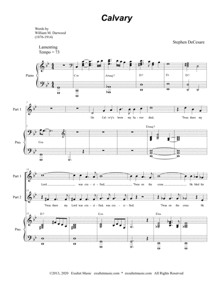 Calvary For 2 Part Choir Page 2