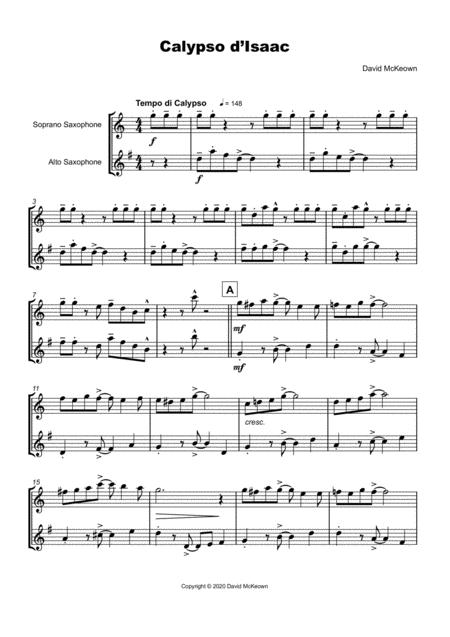 Calypso D Isaac For Soprano And Alto Saxophone Duet Page 2