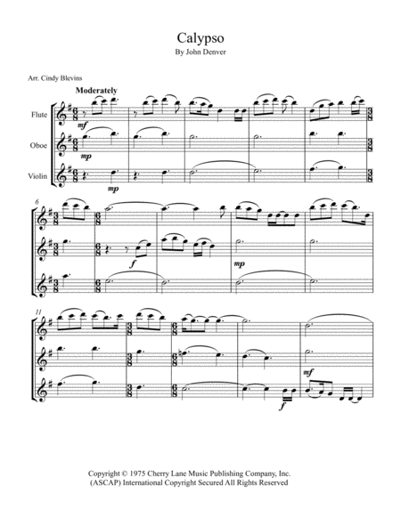 Calypso For Flute Oboe And Violin Page 2