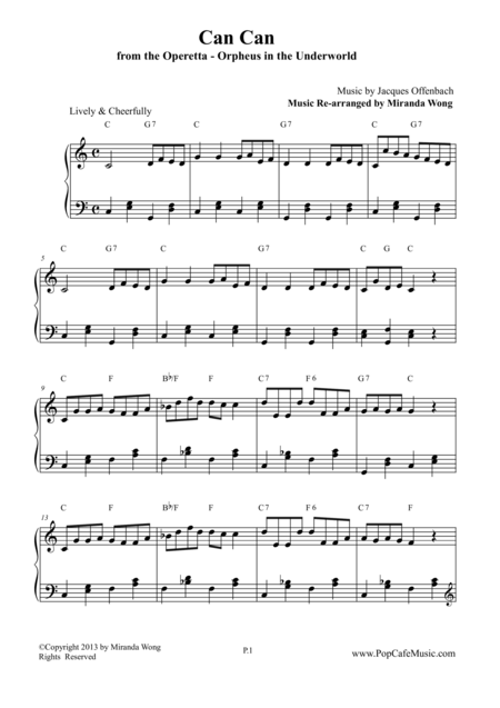 Can Can From Orpheus In The Underworld In C Key Classical Piano Solo Page 2