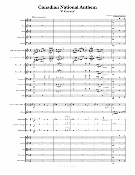 Canadian National Anthem For Symphony Orchestra Page 2