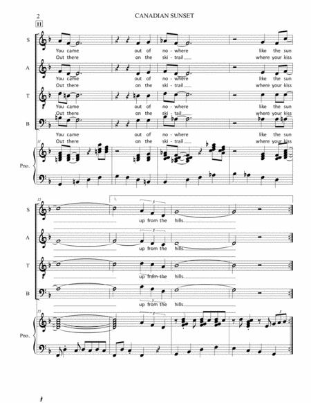 Canadian Sunset Satb Piano Page 2