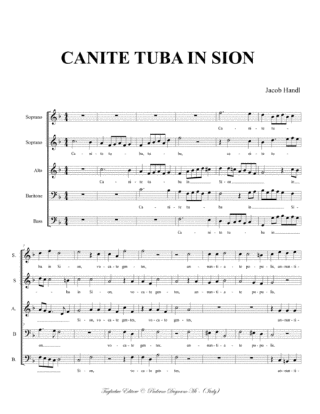 Canite Tuba In Sion J Handl For Ssabarb Choir Page 2