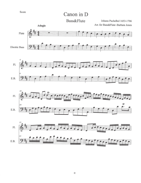 Cannon In D Flute And Bass Page 2