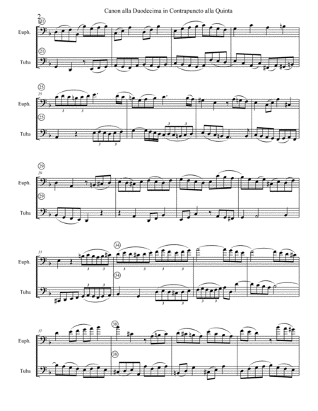 Canon 4 From Bachs Art Of Fugue For Tuba Euphonium Duet Page 2