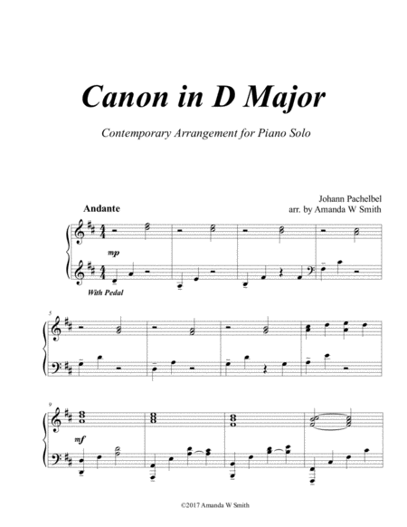 Canon In D Pachelbels Canon Piano Solo Version Page 2