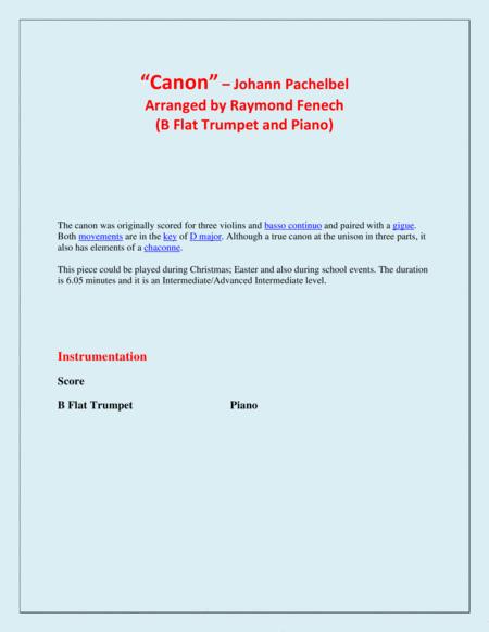 Canon Johann Pachebel Trumpet And Piano Intermediate Level Page 2